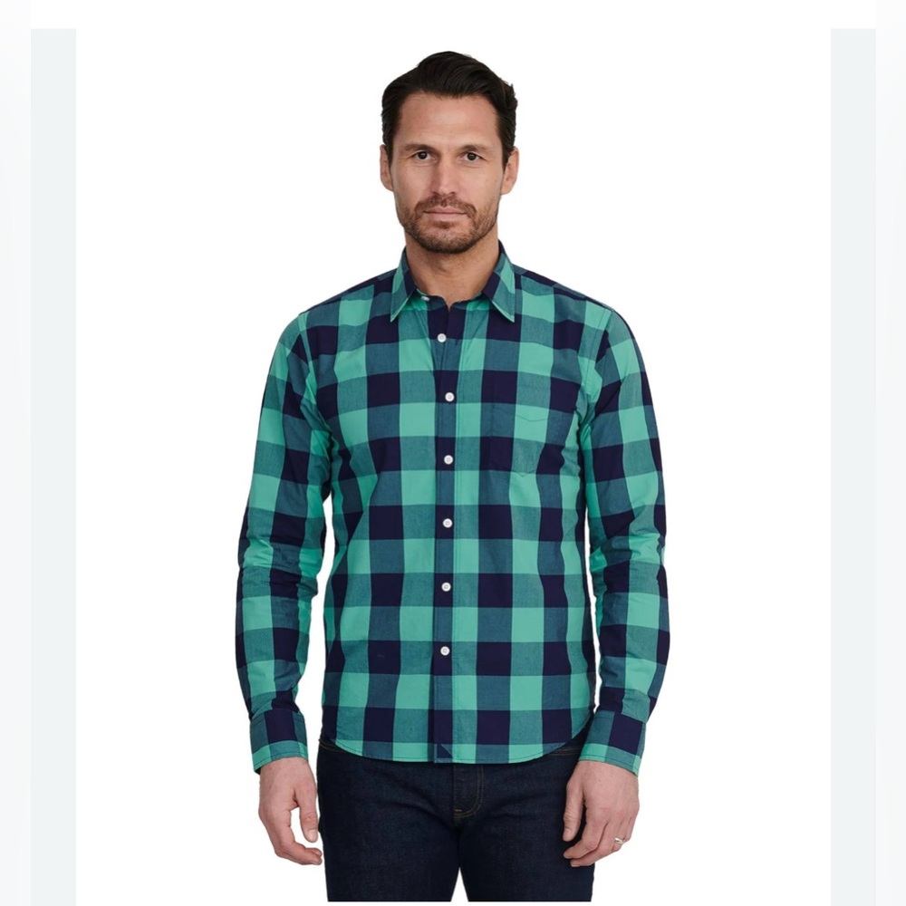 UNTUCKit Blue/Green Gingham Plaid Shirt Size XL‎